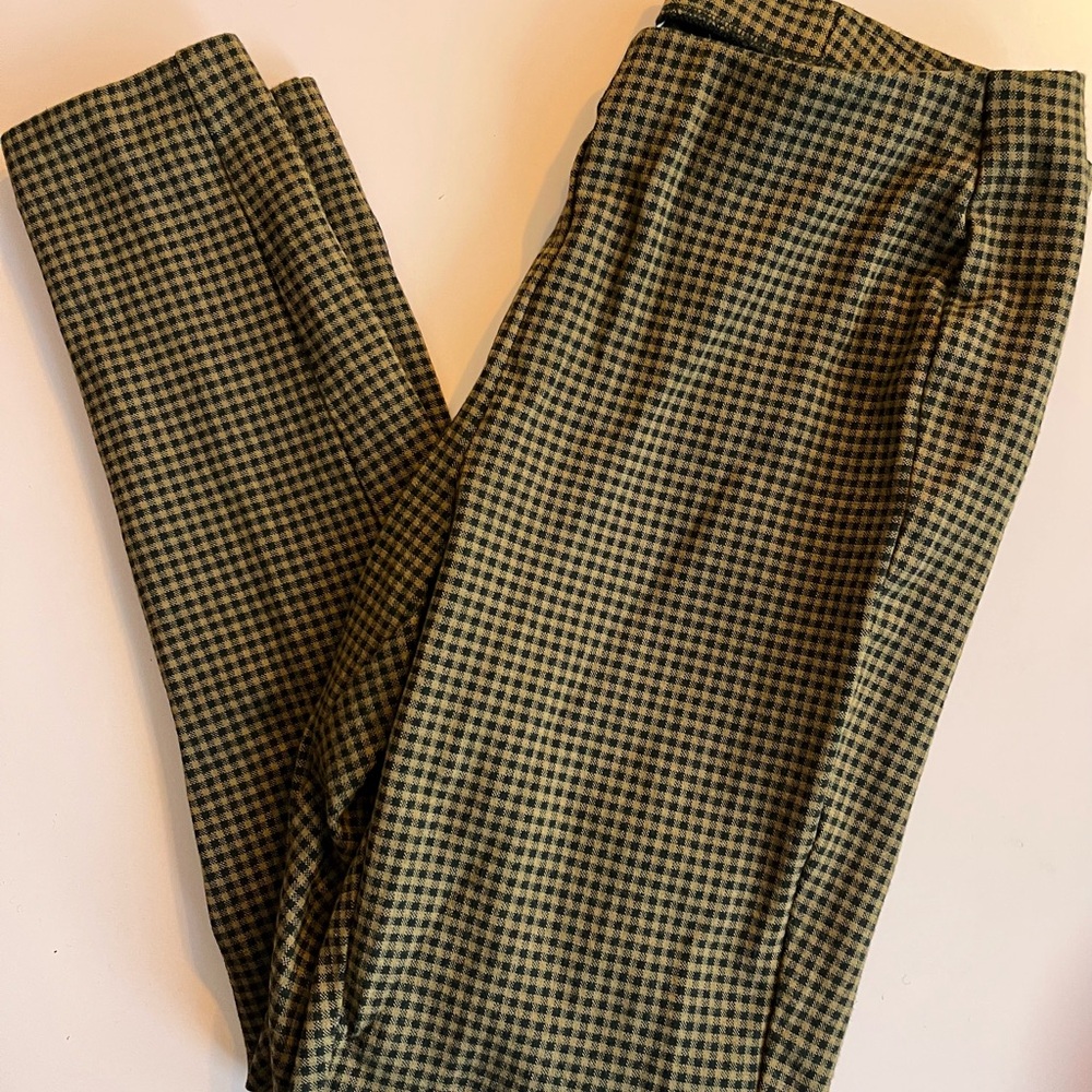 Women's J Jill Checkered Leggings - Black and Tan